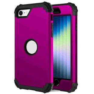 For iPhone SE 2022 / SE 2020 Silicone + PC Three-piece Anti-drop Mobile Phone Protection Back Cover(Purple)