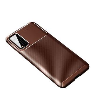 For Huawei Honor Play 4T Pro Carbon Fiber Texture Shockproof TPU Case(Brown)