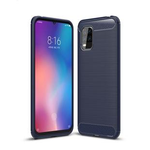 For Xiaomi 10 Lite Brushed Texture Carbon Fiber TPU Case(Navy Blue)