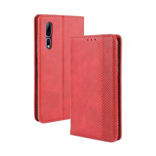 For ZTE Axon 10 Pro/Axon 10 Pro 5G/A2020 Pro Magnetic Buckle Retro Crazy Horse Texture Horizontal Flip Leather Case  , with Holder & Card Slots & Photo Frame(Red)