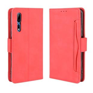 For ZTE Axon 10 Pro/Axon 10 Pro 5G/A2020 Pro Wallet Style Skin Feel Calf Pattern Leather Case ，with Separate Card Slot(Red)