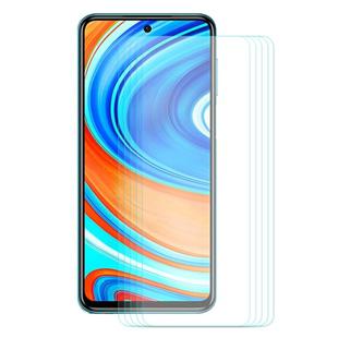 For Xiaomi Redmi Note 9 5 PCS ENKAY Hat-prince 0.26mm 9H 2.5D Curved Edge Tempered Glass Film