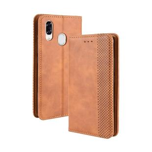 For ZTE Libero S10  Magnetic Buckle Retro Crazy Horse Texture Horizontal Flip Leather Case  , with Holder & Card Slots & Photo Frame(Brown)