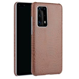 For Huawei P40 Pro+ / P40 Pro Plus Shockproof Crocodile Texture PC + PU Case(Brown)