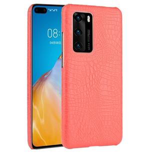 For Huawei P40 Shockproof Crocodile Texture PC + PU Case(Red)