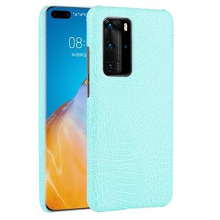 For Huawei P40 Pro Shockproof Crocodile Texture PC + PU Case(Lighte green)