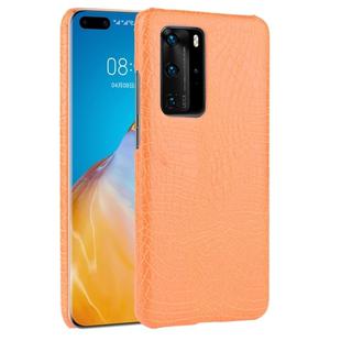 For Huawei P40 Pro Shockproof Crocodile Texture PC + PU Case(Orange)