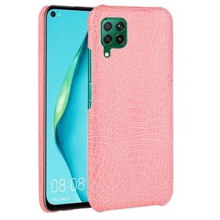 For Huawei P40 lite/Nova7i/Nova6 SE Shockproof Crocodile Texture PC + PU Case(Pink)