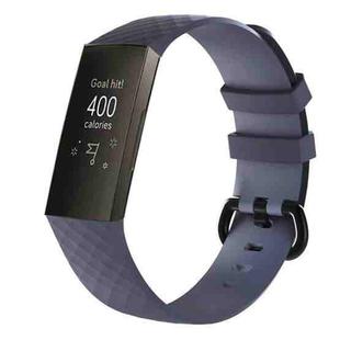 Diamond Pattern Silicone Watch Band for Fitbit Charge 3 Small Size：190*18mm(Gray)