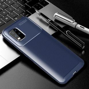For Xiaomi Mi 10 Lite 5G Carbon Fiber Texture Shockproof TPU Case(Blue)