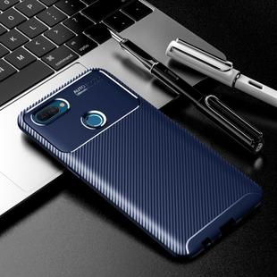 For OPPO A12 Carbon Fiber Texture Shockproof TPU Case(Blue)