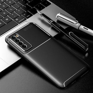 For Huawei Nova 7 Carbon Fiber Texture Shockproof TPU Case(Black)