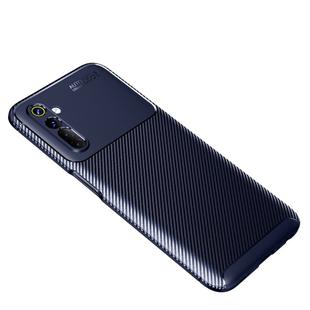 For OPPO Realme 6 Carbon Fiber Texture Shockproof TPU Case(Blue)