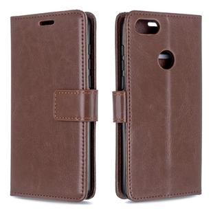 For Moto E6 Play Crazy Horse Texture Horizontal Flip Leather Case with Holder & Card Slots & Wallet & Photo Frame(Brown)