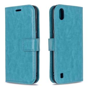 For ZTE Blade A7 2019 Crazy Horse Texture Horizontal Flip Leather Case with Holder & Card Slots & Wallet & Photo Frame(Blue)