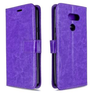 For LG K40S Crazy Horse Texture Horizontal Flip Leather Case with Holder & Card Slots & Wallet & Photo Frame(Purple)
