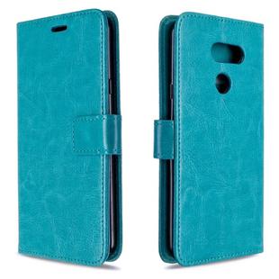 For LG K40S Crazy Horse Texture Horizontal Flip Leather Case with Holder & Card Slots & Wallet & Photo Frame(Blue)