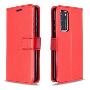 For Huawei P40 Crazy Horse Texture Horizontal Flip Leather Case with Holder & Card Slots & Wallet & Photo Frame(Red)