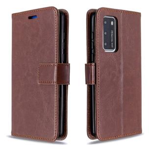 For Huawei P40 Crazy Horse Texture Horizontal Flip Leather Case with Holder & Card Slots & Wallet & Photo Frame(Borown)