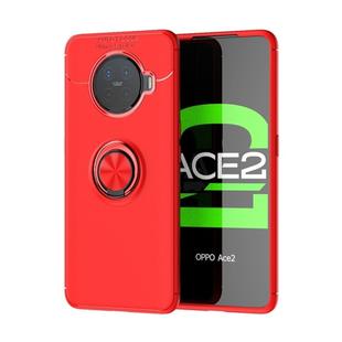 For OPPO ACE2 Metal Ring Holder 360 Degree Rotating TPU Case(Red + Red)