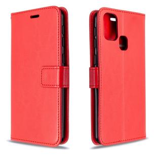 For Galaxy M31 Crazy Horse Texture Horizontal Flip Leather Case with Holder & Card Slots & Wallet & Photo Frame(Red)