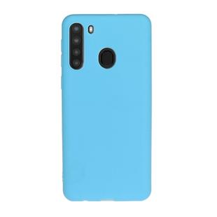 For Galaxy A21 Solid Color Frosted TPU  Phone Case(Sky Blue)