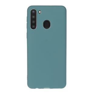 For Galaxy A21 Solid Color Frosted TPU  Phone Case(Light Blue)