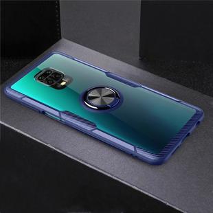 For Xiaomi Redmi Note 9 Pro Max Shockproof Transparent TPU + Acrylic Protective Case with Ring Holder(Blue)