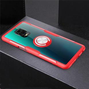 For Xiaomi Redmi Note 9 Pro Max Shockproof Transparent TPU + Acrylic Protective Case with Ring Holder(Red)