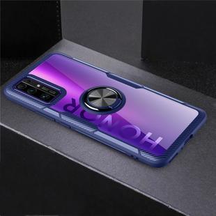 For Huawei Honor 30 Shockproof Transparent TPU + Acrylic Protective Case with Ring Holder(Blue)