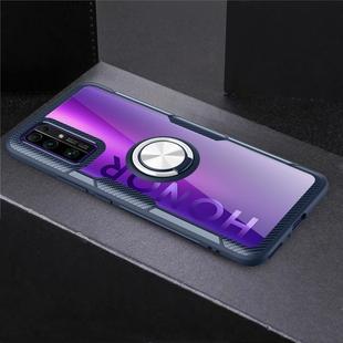 For Huawei Honor 30 Shockproof Transparent TPU + Acrylic Protective Case with Ring Holder(Navy Blue)