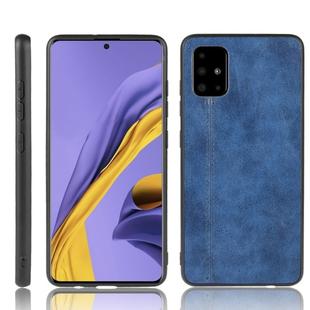 For Galaxy A71 5G Shockproof Sewing Cow Pattern Skin PC + PU + TPU Case(Blue)
