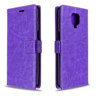 For Xiaomi Redmi Note9 Pro/Redmi Note 9s Crazy Horse Texture Horizontal Flip Leather Case with Holder & Card Slots & Wallet & Photo Frame(Purple)