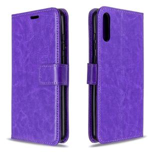 For Huawei Enjoy 10E Crazy Horse Texture Horizontal Flip Leather Case with Holder & Card Slots & Wallet & Photo Frame(Purple)