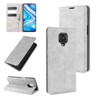 For Xiaomi Redmi Note 9 Pro / Note 9S / Note 9 Pro Max Retro-skin Business Magnetic Suction Leather Case with Holder & Card Slots & Wallet(Grey)