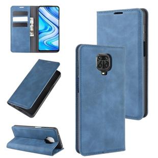 For Xiaomi Redmi Note 9 Pro / Note 9S / Note 9 Pro Max Retro-skin Business Magnetic Suction Leather Case with Holder & Card Slots & Wallet(Dark Blue)