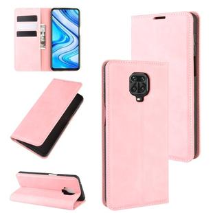 For Xiaomi Redmi Note 9 Pro / Note 9S / Note 9 Pro Max Retro-skin Business Magnetic Suction Leather Case with Holder & Card Slots & Wallet(Pink)