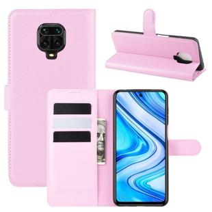 For Xiaomi Redmi Note 9 Pro/Note 9S/Note 9 Pro Max Litchi Texture Horizontal Flip Protective Case with Holder & Card Slots & Wallet(Pink)