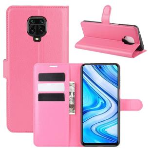 For Xiaomi Redmi Note 9 Pro/Note 9S/Note 9 Pro Max Litchi Texture Horizontal Flip Protective Case with Holder & Card Slots & Wallet(Rose red)