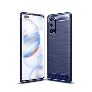 For Huawei Honor 30 Pro Brushed Texture Carbon Fiber TPU Case(Navy Blue)