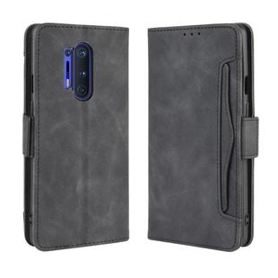 For OnePlus 8 Pro Wallet Style Skin Feel Calf Pattern Leather Case with Separate Card Slot(Black)