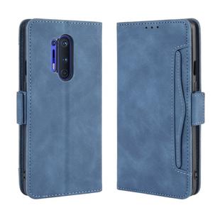 For OnePlus 8 Pro Wallet Style Skin Feel Calf Pattern Leather Case with Separate Card Slot(Blue)