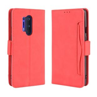 For OnePlus 8 Pro Wallet Style Skin Feel Calf Pattern Leather Case with Separate Card Slot(Red)