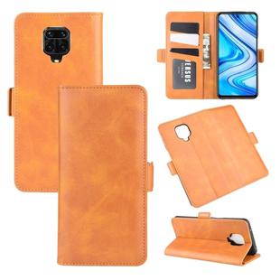 For Xiaomi Redmi Note 9 Pro Dual-side Magnetic Buckle Horizontal Flip Leather Case with Holder & Card Slots & Wallet(Yellow)