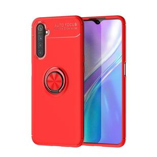 For OPPO Realme 6 Metal Ring Holder 360 Degree Rotating TPU Case(Red+Red)