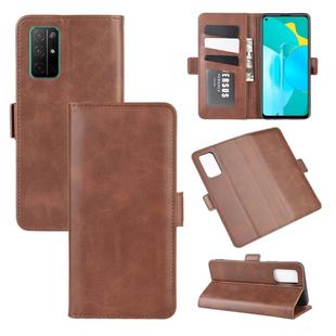 For Huawei Honor 30S Dual-side Magnetic Buckle Horizontal Flip Leather Case with Holder & Card Slots & Wallet(Brown)