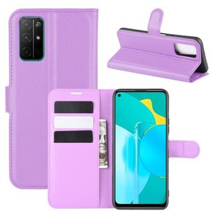 For Huawei Honor 30S Litchi Texture Horizontal Flip Protective Case with Holder & Card Slots & Wallet(Purple)