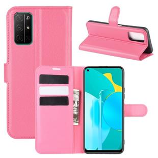 For Huawei Honor 30S Litchi Texture Horizontal Flip Protective Case with Holder & Card Slots & Wallet(Rose red)