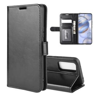 For Huawei Honor 30 R64 Texture Single Horizontal Flip Protective Case with Holder & Card Slots & Wallet& Photo Frame(Black)