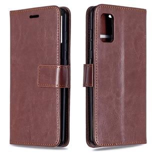 For Galaxy A41 Crazy Horse Texture Horizontal Flip Leather Case with Holder & Card Slots & Wallet & Photo Frame(Brown)